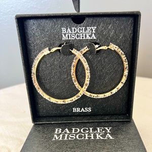 Badgley Mischka- Brass Large Hoops New